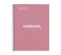 Miquelrius - Cahier A4 à spirale, Notebook Emotions, 80 Feuilles microperforée 90 g/m², Petits carreaux 5 mm, 1 Bande Couleur, Cahier Quadrillé, Couverture Rigide, 4 Trous, Rose poudré