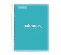 Cahier - A4 (21x29,7cm) - Petits Carreaux - 160 Pages - Couverture En Polypro Bleu Ciel - À Spirale - Notebook Miquelrius