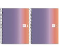 Miquelrius - Cahier A4, Couverture cartonnée rigide, 80 feuilles microperforées, Carnet quadrillé avec 4 couleurs pour l’organisation, Papier extra mat 90 g/m², 4 trous pour le classement, Provence