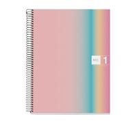 Miquelrius - Cahier A4, Couverture cartonnée rigide, 80 feuilles microperforées, Carnet quadrillé avec 4 couleurs pour l’organisation, Papier extra mat 90 g/m², 4 trous pour le classement, West Bay