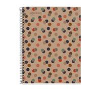 Miquelrius Cahier A4, feuilles lisses, papier recyclé de 80 g/m², 80 feuilles unies, carnet recyclé, spirale, carnet uni, Eco Confetti