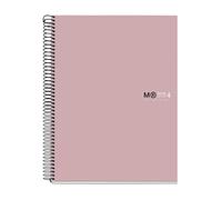 Miquelrius - Cahier A4, Notebook The Original Colors, 120 Feuilles de 90 g/m², 4 Bandes de Couleurs pour Organiser, Petits Carreaux 5 mm, 4 Perforations, Couverture Rigide en Carton Plastifié, Sable