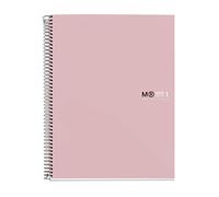 Miquelrius - Cahier A4, Notebook The Original Colors, 80 Feuilles de 90 g/m², 1 Bande de Couleur, Petits Carreaux 5 mm, 4 Perforations, Couverture Rigide en Carton Plastifié, Sable