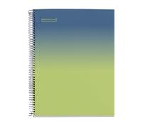 Miquelrius - Cahier A4 petits carreaux 5 mm, 80 feuilles microperforées 1 couleur, papier extra opaque 90 g/m², couverture carton contrecollé, spirale, 4 perforations pour classeur, Bleu&Citron