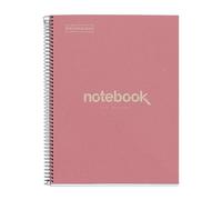 Miquelrius – Cahier A4 recyclé 80 feuilles, 80 g/m², petits carreaux 5x5 mm, 4 perfor., ECO Rose