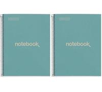 Miquelrius - Cahier A4 recyclé, 80 feuilles 80 g/m², ligné 7 mm, carnet en papier recyclé (post-consommation), 1 bande de couleur, 4 perforations, couverture recy ECO Bleu