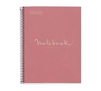 Cahier - A4 - Spirales - Petits carreaux - 80 pages perforées - Rose - Couverture carton