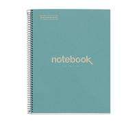 Miquelrius - Cahier A4 recyclé, 80 feuilles 80 g/m², petits carreaux 5x5 mm, carnet en papier recyclé (post-consommation), 1 bande de couleur, 4 perforations, couverture recy ECO Bleu