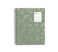 Miquelrius - Cahier A5 (148 x 210 mm), 100 feuilles quadrillées 70 g/m², couverture en carton rigide, 4 bandes de couleur, spirale, 2 trous, carnet quadrillé, jolie papeterie, feuilles
