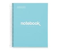 Miquelrius - Cahier A5 à spirale, Notebook Emotions, 80 Feuilles microperforée 90 g/m², Pages à Points (Dots), 1 Bande Couleur, Couverture Rigide, 2 Trous, Bleu Ciel