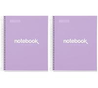 Miquelrius - Cahier A5 à spirale, Notebook Emotions, 80 Feuilles microperforée 90 g/m², Pages à Points (Dots), 1 Bande Couleur, Couverture Rigide, 2 Trous, Lavande (Lot de 2)