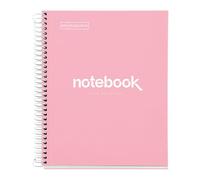 Miquelrius - Cahier A5 à spirale, Notebook Emotions, 80 Feuilles microperforée 90 g/m², Pages à Points (Dots), 1 Bande Couleur, Couverture Rigide, 2 Trous, Gris