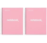 Miquelrius - Cahier A5 à spirale, Notebook Emotions, 80 Feuilles microperforée 90 g/m², Pages à Points (Dots), 1 Bande Couleur, Couverture Rigide, 2 Trous, Gris (Lot de 2)