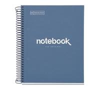 Miquelrius - Cahier A5 Carnet de Notes Emotions, 120 Feuilles 90 g/m², Grille 5 x 5 mm, 5 Bandes de couleur, Spirale microperforée, Couverture extra-dure, 2 Trous, Couleur Bleu Marine