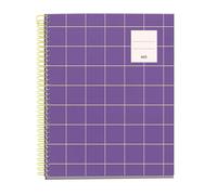 Miquelrius - Cahier A5, Grille 5 mm, Carnet relié, 100 feuilles microperforées, Cahier A5 avec 4 couleurs pour l’organisation, Papier extra mat 70 g/m², 2 trous pour le classement