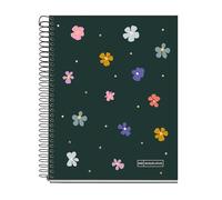 Miquelrius - Cahier A5, Grille 5 mm, Carnet relié, 120 feuilles microperforées, Cahier A5 avec 4 couleurs pour l’organisation, Papier extra mat 70 g/m², 2 trous pour le classement