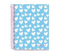 Miquelrius - Cahier A5, Lignes 7 mm, Carnet relié, 120 Feuilles Microperforées, Cahier A5 avec 4 couleurs à organiser, Papier Extra Mat 70 g/m², 2 Trous pour le classement