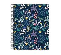 Miquelrius - Cahier A5, Lignes 7 mm, Carnet relié, 120 Feuilles Microperforées, Cahier A5 avec 4 couleurs à organiser, Papier Extra Mat 70 g/m², 2 Trous pour le classement