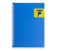 Miquelrius - Cahier A5 lisse, couverture bicolore en polypropylène souple, 80 feuilles de papier ivoire 80 g/m², spirale transparente en silicone, bleu/jaune