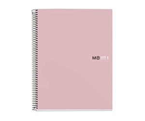 Miquelrius - Cahier A5, Notebook The Original Colors, 80 Feuilles de 90 g/m², 1 Bande de Couleur, Petits Carreaux 5 mm, 2 Perforations, Couverture Rigide en Carton Plastifié, Sable