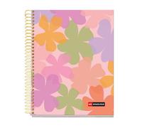 Miquelrius - Cahier A5 petits carreaux 5 mm, 120 feuilles microperforées 4 couleurs multi-matières, papier opaque 70 g/m², carton extra rigide, spirale, 2 perforations pour classeur, Aquarelle