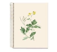 Miquelrius - Cahier A5 petits carreaux 5 mm, 80 feuilles microperforées 1 couleur, papier extra opaque 70 g/m², couverture carton extra rigide, spirale, 2 perforations pour classeur, Botanique