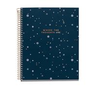 Miquelrius - Cahier A5 quadrillé à petits carreaux, Carnet spiralé avec 100 feuilles en 4 couleurs pour organisation, Papier 70 g/m² haute opacité, 2 trous pour classeur, Thoughts