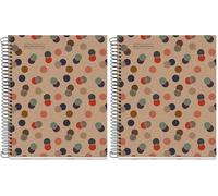 Miquelrius Cahier A5 recyclé, 80 feuilles recy s de 80 g/m², carnet uni avec feuilles vierges pour dessin, lettering ou croquis, couverture recy 2 trous, confettis (Lot de 2)