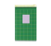 Miquelrius - Cahier A6 (105 x 148 mm), 120 feuilles quadrillées 70 g/m², couverture en carton rigide, 4 bandes de couleur, spirale, sans perçage, carnet quadrillé, jolie papeterie, Green Bright
