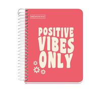 Miquelrius Cahier A6, carnet de messages, 1 bande de couleur, 100 feuilles de 90 g/m², ligné horizontal de 7 mm, sans perçage, couverture en carton dur, couleur corail