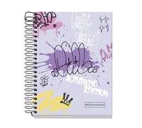 Miquelrius - Cahier A6, Grille 5 mm, Carnet relié, Cahier A6 avec 120 feuilles microperforées, avec 4 couleurs pour l’organisation, Papier extra mat 70 g/m², Sans perceuses