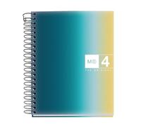 Miquelrius - Cahier A6 petits carreaux 5 mm, 120 feuilles microperforées 4 couleurs multi-matières, papier opaque 70 g/m², couverture carton extra rigide, spirale, Sans perforations, Islande
