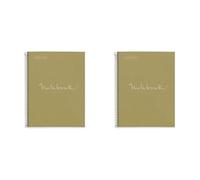 Miquelrius Cahier émotions 100% recyclé 1 couleur bande A4 80 feuilles lignées 7mm papier 80g 4 trous couverture carton vert (Lot de 2)