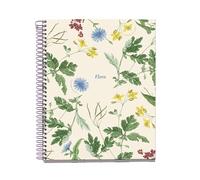 Miquelrius - Cahier sans lignes A5 lissé, 100 feuilles blanches 70 g/m², 4 bandes de couleurs pour organiser, Cahier à reliure spirale, 2 trous pour le classement, Méditerranée