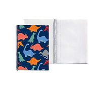Miquelrius Cahier scolaire, 80 feuilles de 90 g/m², quadrillage de 4 mm avec marge, format folio, couverture en carton plastifié, motif dinosaures