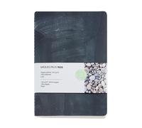Miquelrius - Cahier souple A5 (142 x 210 mm), rayé uni, 50 feuilles blanches en PAPIER PIERRE sans arbres 144 g/m², couverture en papier et détail en stamping, couleur noir