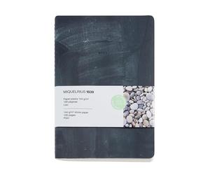 Miquelrius - Cahier souple A5 (142 x 210 mm), rayé uni, 50 feuilles blanches en PAPIER PIERRE sans arbres 144 g/m², couverture en papier et détail en stamping, couleur noir