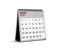 Miquelrius - Calendrier de bureau 2026 Basic, avec grands chiffres, organiseur annuel 140 x 150 mm, avec espace pour noter, reliure spirale double, planificateur 12 mois, espagnol