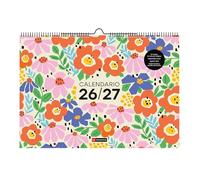 Miquelrius - Calendrier mural 2026-2027, 10 mois, calendrier mural A3 (42 x 29,7 cm), illustration différente chaque mois, espace pour annoter, double spirale à suspendre, autocollants, espagnol