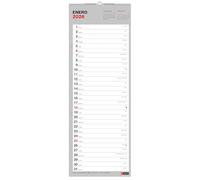 Miquelrius - Calendrier mural basique 2026, organiseur annuel 155 x 430 mm, avec espace pour noter, reliure spirale double, planificateur 12 mois, espagnol