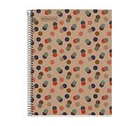 Miquelrius - Carnet 100% Recyclé, 1 Bande Couleur, A4, 80 Feuilles Carrées 5 mm, Papier 80 g, 4 Trous, Couverture Carton Recyclé, Design Eco Confetti
