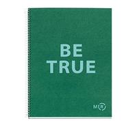 Miquelrius - Carnet A4 Be Eco, 80 Feuilles 90 g/m², Règles Horizontales 7 mm, 1 Bande Couleur, 4 Trous, Couverture Recy Vert Émeraude
