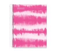 Miquelrius - Carnet, Carton Couverture Rigide, A5, 4 Bandes Couleur, 120 Feuilles Lignées Horizontales, 2 Trous, Tie Dye Fluor Rose Fluo