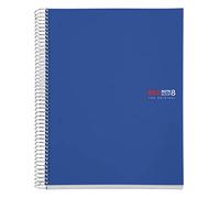Miquelrius - Carnet de notes A4 The Original, 8 bandes de couleur, Couverture polypropylène opaque, Format 210 x 297 mm, Perforation 4 trous, 200 feuilles 70 g/m², Grille 5 mm, Couleur Bleu