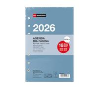 Miquelrius Cat-EN-PT - Recharge journalière 2026, 16 mois, 16 mois, 1 jour par page, pour agenda à anneaux, similaire A6+ (117 x 182 mm) - Recharge pour agenda à 6 anneaux