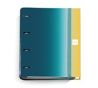 Miquelrius - Classeur A4 avec 4 anneaux + recharge de 100 feuilles de 90 g/m² avec quadrillage de 5 mm, fermeture à élastique, collection Aurora Iceland