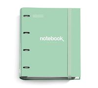 Miquelrius - Classeur A4 à 4 Anneaux + Recharge 100 Feuilles A4, Petits carreaux 5 mm, Papier 90 g/m², Fermeture Caoutchouc, Fournitures Scolaires et Bureau, Organiseurs, Emotions Vert menthe