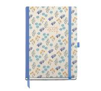 Miquelrius Daisies Agenda annuel 2025 155 x 213 mm avec couverture en carton doublé plastifié, spirale, fermeture élastique, papier 80 g/m², espagnol, anglais et portugais, daisies