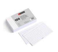 Miquelrius - Fiches Bristol Blanches Lignées 100 Pièces, 125 x 75 mm | Flashcards en Papier Offset 180 g/m² pour Notes, Étude, Révisions et Préparation aux Examens ou Concours