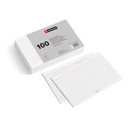 Miquelrius - Fiches Bristol Blanches Lignées 100 Pièces, 150 x 100 mm | Flashcards en Papier Offset 180 g/m² pour Notes, Résumés, Révisions, Examens, Concours et Organisation des Cours
